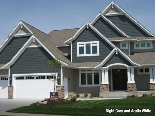 gray house with white trim