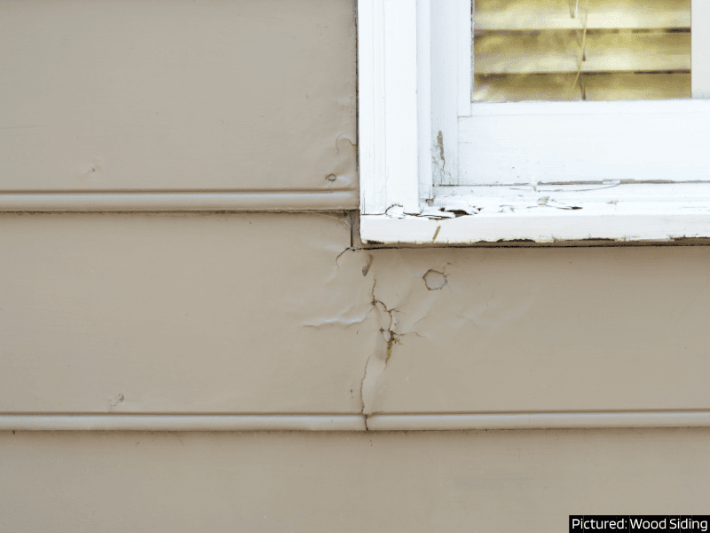 Prepare Your Home for Winter: INSPECT AND REPAIR DAMAGED SIDING Cracked and chipping wood siding