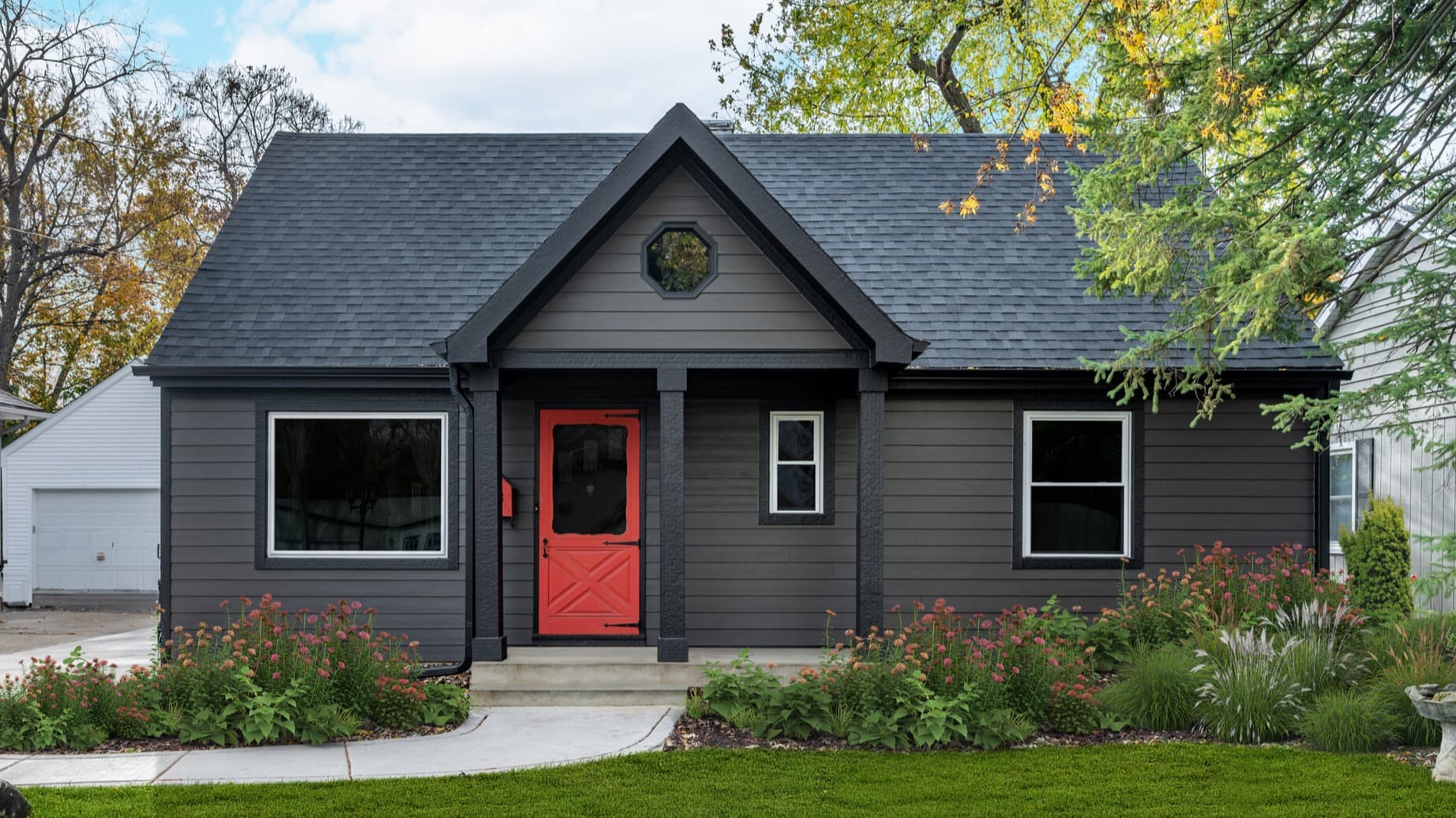 Home in Hardie Plank in Rich Espresso, Hardie Trim and Hardie Soffit Midnight Black Home in Hardie Plank in Rich Espresso, Hardie Trim and Hardie Soffit Midnight Black