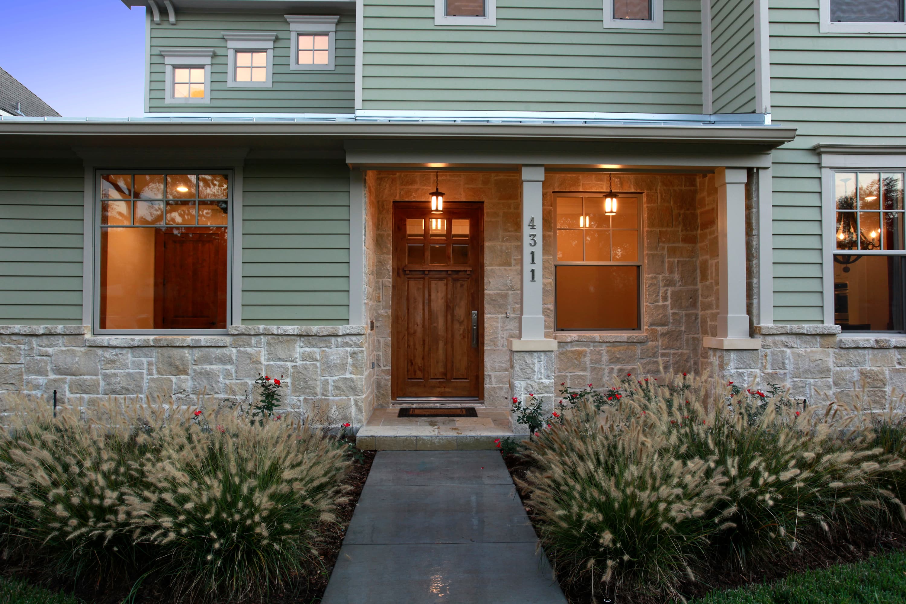 Curb Appeal 101: House clad with Hardie® Artisan® Lap in Soft Green and Hardie® Artisan Trim in Arctic White House clad with Hardie® Artisan Lap in Soft Green and Hardie® Artisan® Trim in Arctic White